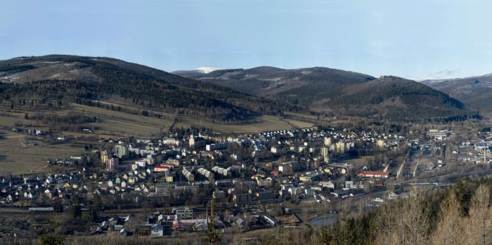 Vrbno pod Pradědem panorama gigapixel Unor 2014